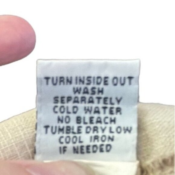 Russ Berens Malibu Button Down Blouse  Large Tan  Solid 100% Linen - Picture 6 of 7